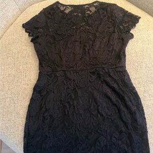 Elegant Black Lace Mini Dress